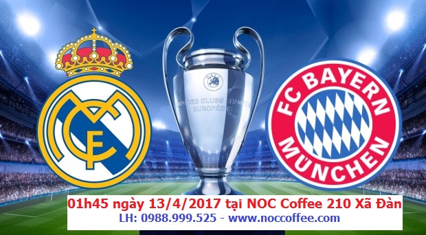 qu&aacute;n cafe chiếu trận real vs bayern