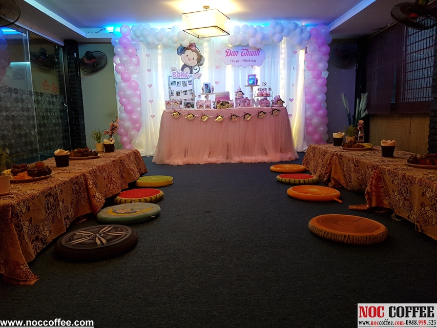 quan cafe to chuc sn cho be 1 tuoi